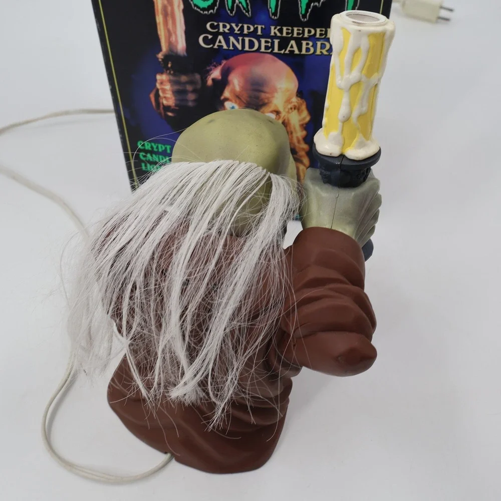 Trendmasters Tales from the Crypt Keeper Candelabra Vintage 1996 Brown Light Up